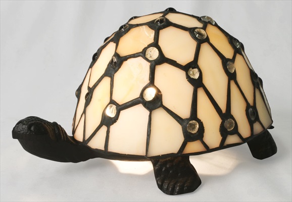 Tiffany Cream Turtle Lamp - Click Image to Close